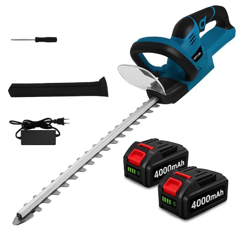 TAGLIASIEPI A BATTERIA PROFESSIONALE 1500W 4AH LAMA 22" 55CM 20mm Con 2 BATTERIE