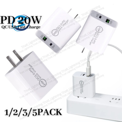 For iPhone 15 16 13 11 20W Fast Charger Block USB Type C Wall Power Adapter Lot