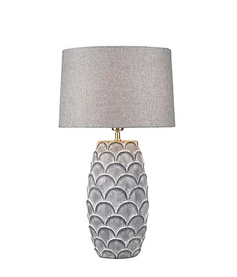 Tischleuchte Hockerleuchte Tischlampe Beton grau Lampe Kommode mit Schirm XL - Bild 1 von 4