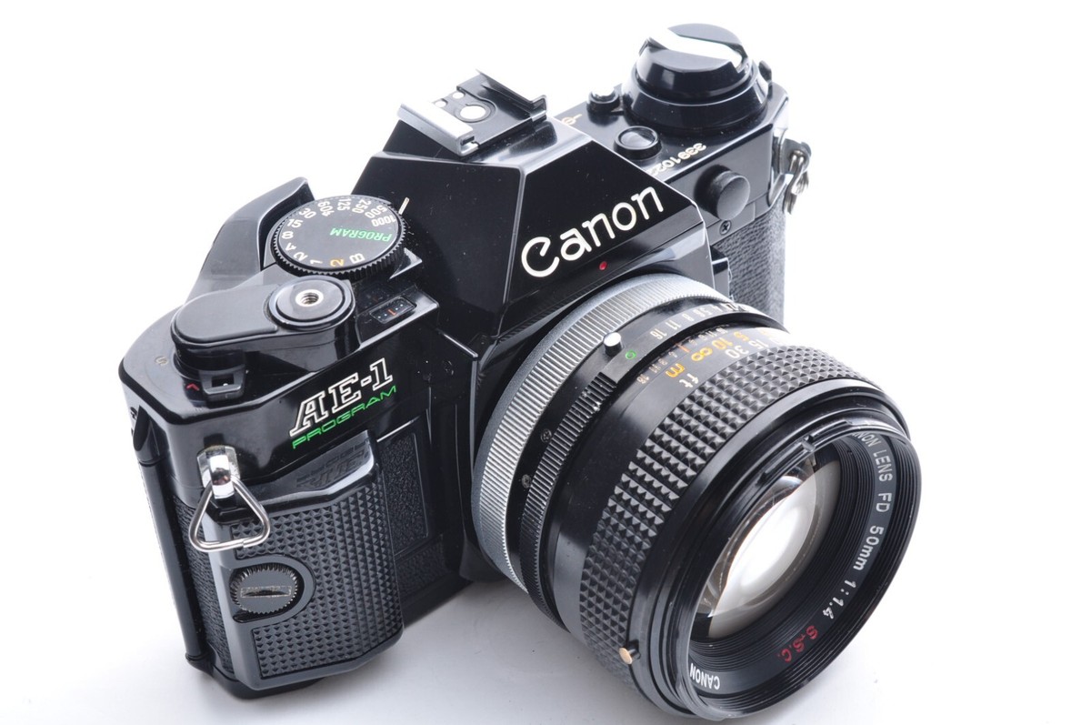 Canon AE-1 PROGRAM ブラック FD 50mm 1:4 SSC Canon AE-1 Black 35mm Film SLR with Canon FD SSC 50mm f1.4