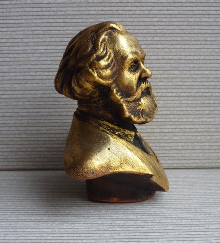 ORIGINAL Germany communist KARL MARX bust statue sculpture figurine H=9 cm - Afbeelding 2 van 7