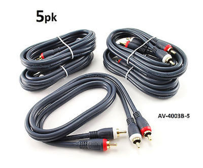 5-PACK 3ft High Quality Python  2-RCA M/M Audio Cable, CablesOnline AV-4003B
