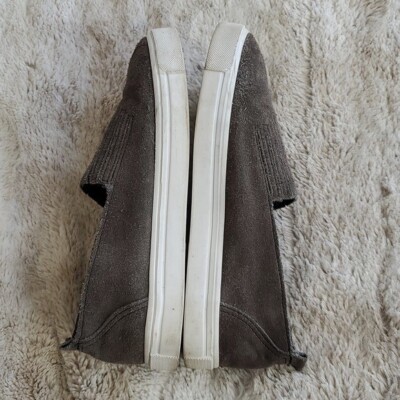 Minnetonka Grey Leather Slip On Large Soled Low Top Fashion Sneakers Size 7.5 Minnetonka Grey Leather Slip On Large Soled Low Top Fashion  main image 2