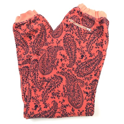 $395 Aries Reverse Fleece Coral Paisley Sweatpants Made in Italy Mens Size Large