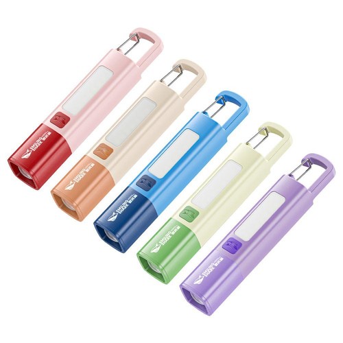 LED Torch Light Flashlight with Hook Camping Light Rechargeable Zoomable'