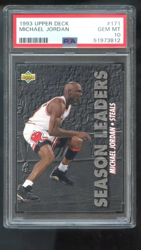 1993-94 Upper Deck #171 Michael Jordan PSA 10 Graded Card Season Leaders Steals