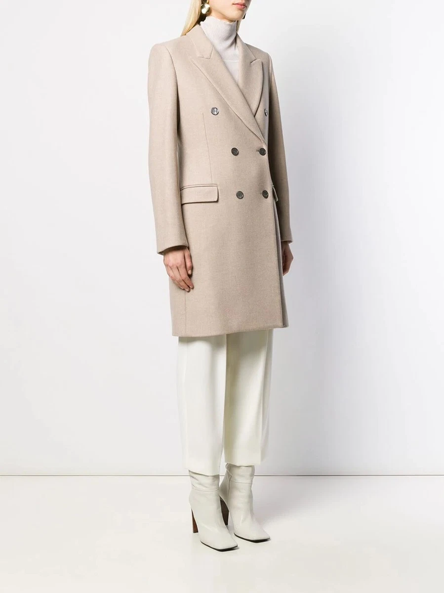 NWT Theory Tailored Coat, Heavy Wool Twill, Oatmeal Melange (Beige