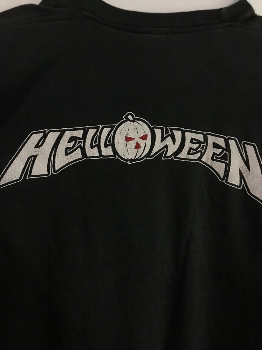 Vintage 90's Helloween T-shirt Heavy Metal Hard Rock Band Black