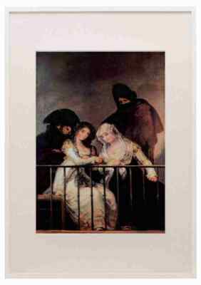 Majas On A Balcony Goya A3 A4 Framed Print Picture