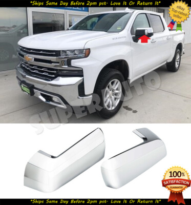 2018 Chevy Silverado 1500 Mirrors Chrome Mirror Cap Covers For 2014 2019 Chevy Silverado Gmc Sierra Tow Mirrors - Foto 7