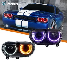 2vland Led Headlights For 2008-2014 Dodge Challenger Sequential Indicator Lhrh