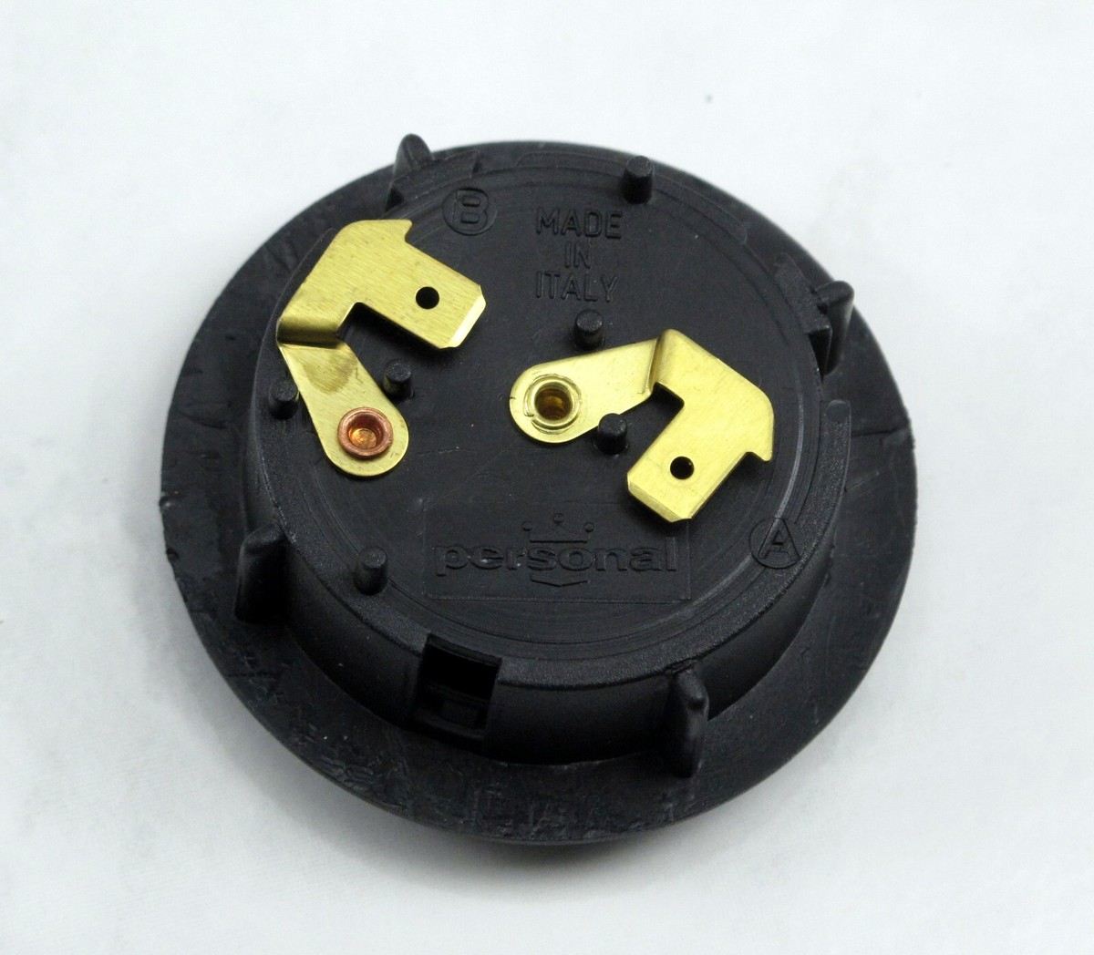 Personal Steering Wheel Horn Button 2 Contacts Black w/ Yellow