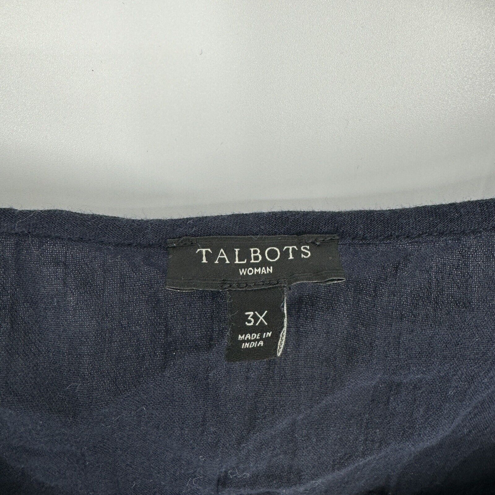 Talbots Shirt Women’s 3x navy blue floral embroid… - image 3
