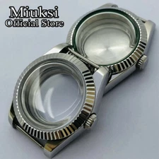 Miuksi 40mm watch case domed glass fit NH35 NH36 ETA2824 2836 Miyota8215 DG2813