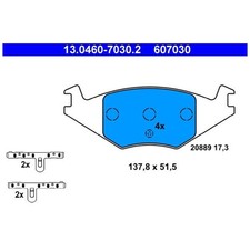 ATE Bremsbelagsatz Bremsklötze vorne 13.0460-7030.2 191698151F | 22530181