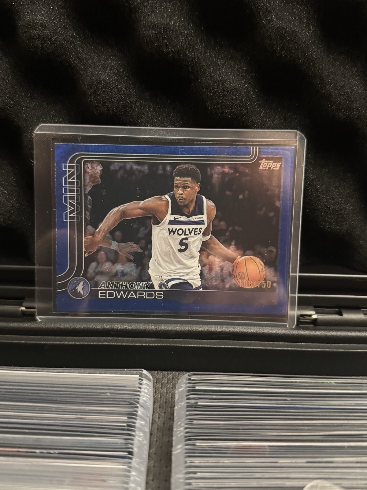2025-26 Topps NBA Flagship #108 Anthony Edwards Blue Rainbow /150