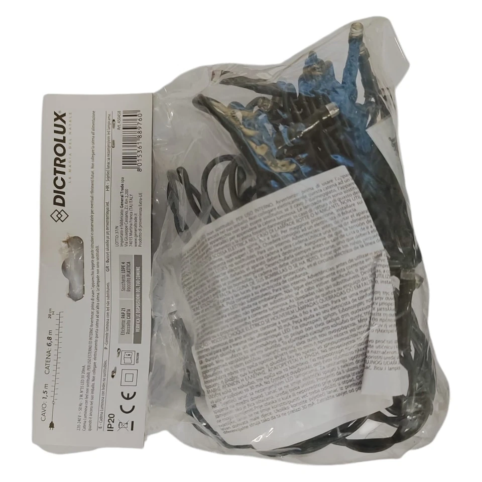 GENERAL TRADE 35 BOLLICINE LED BIANCO CALDO 5,3 Mt. X INTERNO CON CAVO ELETTRICO - Immagine 2 di 4