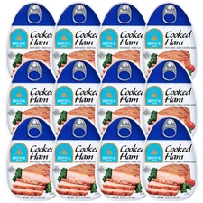 12 Pack Bristol Cooked Canned Ham 16oz Smoke Flavor Picnic Sandwich Meat