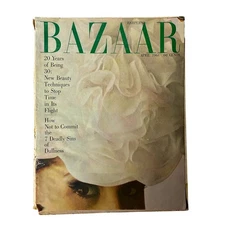 Harper's Bazaar Magazine April 1961 Under All: Blue Roses No Label GD Interior