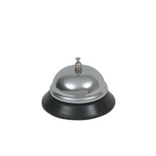 Genware Chrome Plated Service Bell For Kitchens Receptions School 3 1/2" Dia