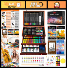 Deluxe 192 Pack Art Supplies Set - Drawing & Painting Kit for Artists & Kids