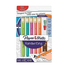 PaperMate Handwriting 5 Mechanical Pencils 2 1.3mm Lead 2 eraser refills 12