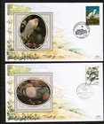 France 1995 Audubon Birds Set of 4 Silk First Day Covers