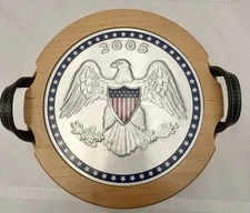 Inaugural Longaberger Basket, liner and protector, lid, 2005 Eagle