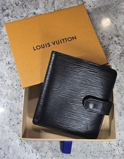 Black Louis Vuitton Epi Leather Bifold Wallet with Box - Excellent Condition