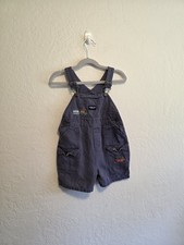 Vtg 90's 24M OshKosh B Gosh Gray Overalls Denim Cotton Toddler Snaps