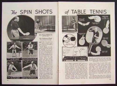 Table Tennis Spin Shots 1936 Champ Coleman Clark How-To