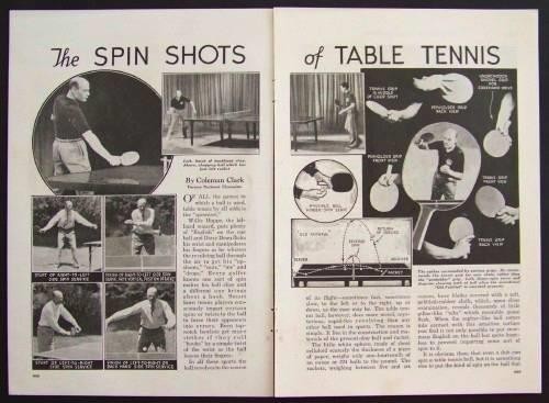 Table Tennis Spin Shots 1936 Champ Coleman Clark How-To