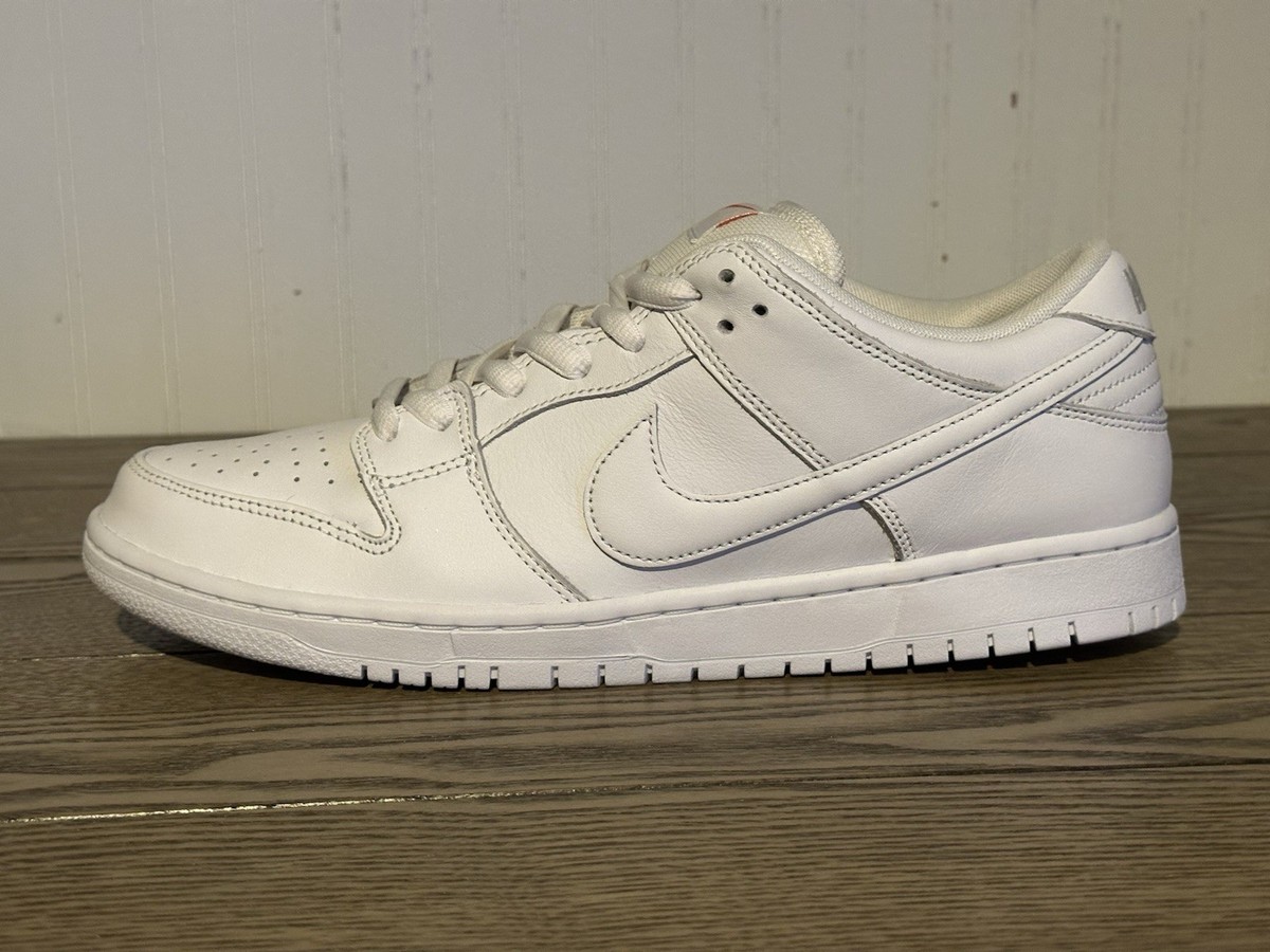Nike SB / Orange Label Dunk Low Pro- Triple White - Mens
