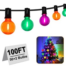 30M Outdoor Multi-Coloured Festoon Chain String Lights Garden Wall Party Light