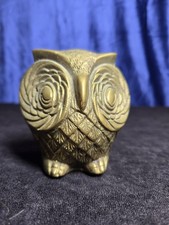Leonard Solid Brass Owl Figurine Collectible, Bird Species, 3.5 Inches