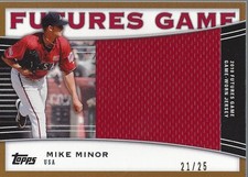 2010 Topps Pro Debut Futures Game Jersey Gold #MM Mike Minor S2 Jsy/25 - BB