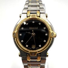 Auth GUCCI 9000L Gold Dial Two-Tone Vintage Ladies Watch Quartz Working used