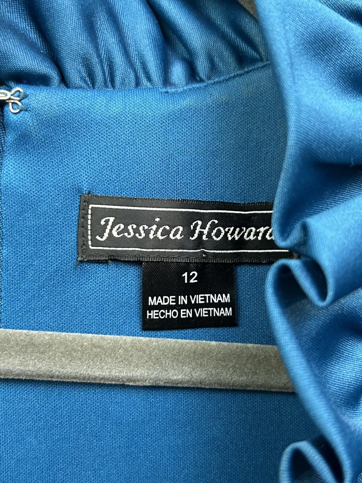 Vestido Jessica Howard Mujer 12 Sin Mangas Volantes Vaina Roseta Fiesta Formal Foto 4 de 4