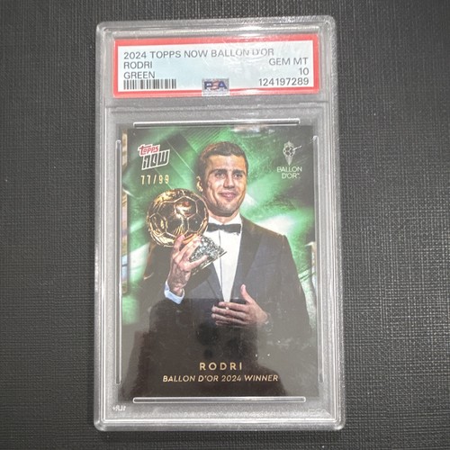 Topps 2024 Topps Now Ballon d'Or Rodri Green /99 PSA 10 Manchester City POP 1