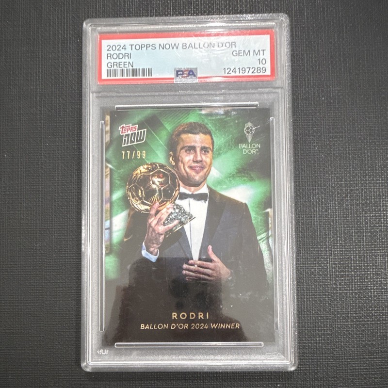 Topps 2024 Topps Now Ballon d'Or Rodri Green /99 PSA 10 Manchester City POP 1