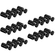 Side Clamp Standoffs 3/4" x 1" Solid Aluminum, Edge Grip Sign 20 PC, Black 