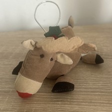 Small Jellycat Brown Dingly Dangly Holly Reindeer Red Nose PLUSH7