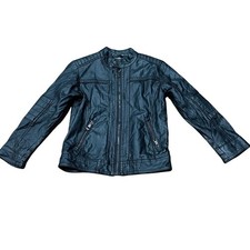 Kids Size 4 / 5 Imcce Black Faux Leather Jacket Full Zip Motorcycle Boys Girls