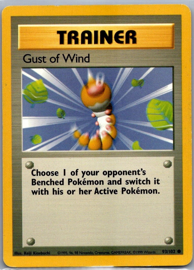 Gust of Wind 93/102 Base Set Common NM Pokemon TCG