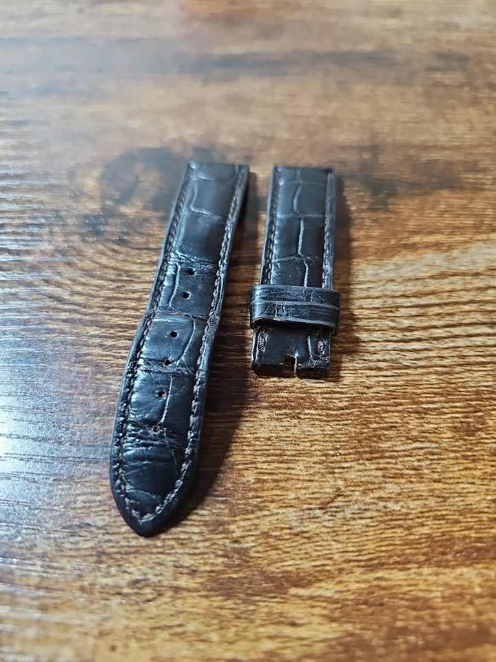 Auténtica correa de cocodrilo negra OEM Vacheron Constantin 20/18 mm GENEVE XF081178 Foto 4 de 4