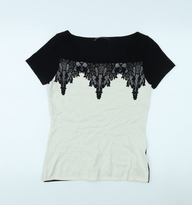 Expresso Damen T-Shirt schwarz Spitze Akzent M