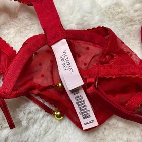 Victoria&rsquo;s Secret Very Sexy Jingle Bells red mesh lingerie set