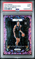 2023 Panini Prizm Victor Wembanyama Pink Fast Break Rookie /50 PSA 9 Spurs