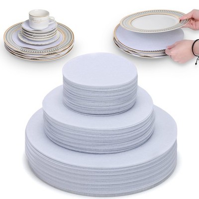 Plate China Storage Dividers 150 PCS 3 Sizes Thick Felt Protectors White
