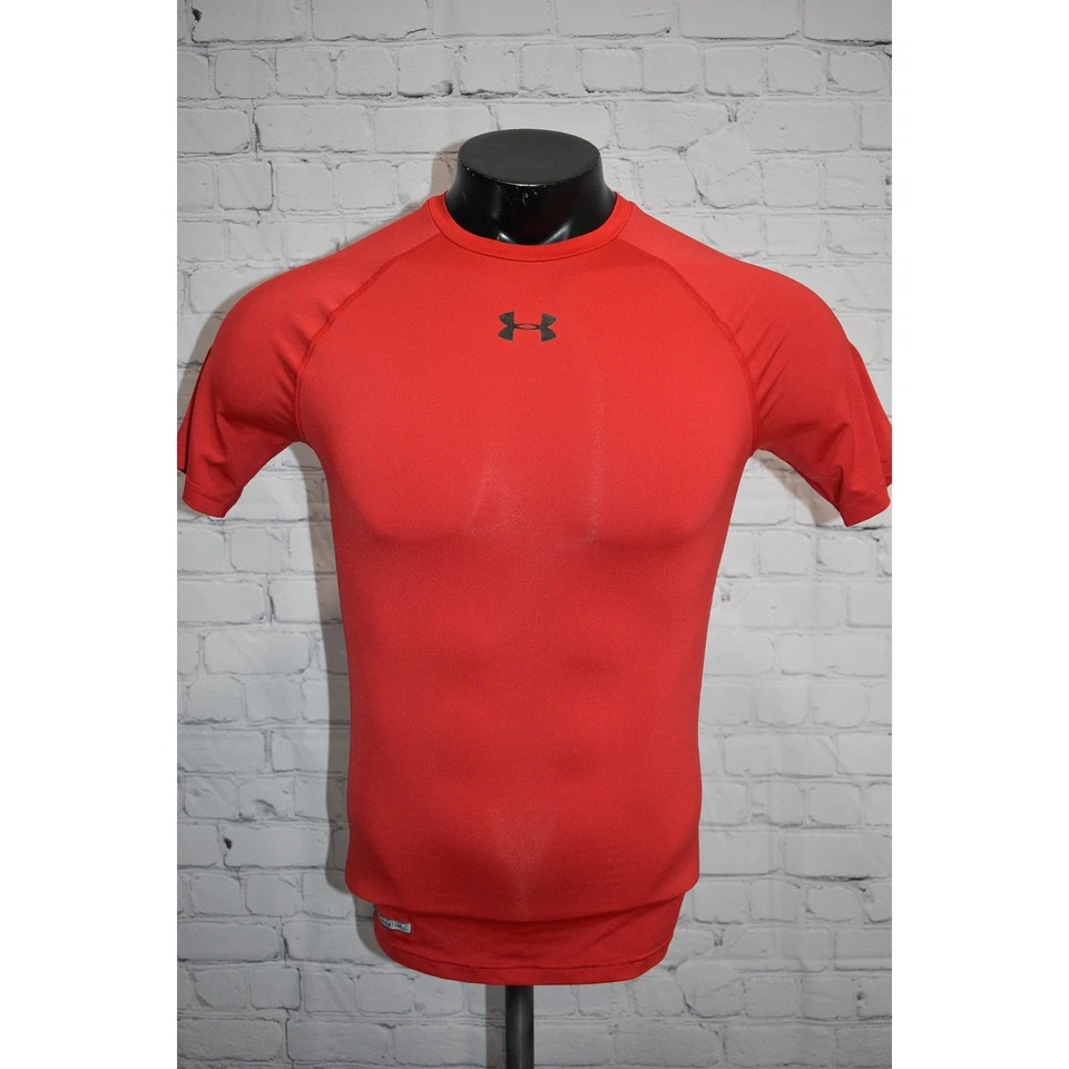 Camisa Under Armour Para Hombre Talla Mediana Compresión Gimnasio Rendimiento HeatGear Roja Foto 2 de 4